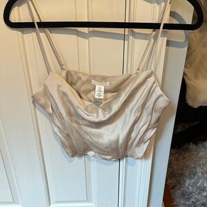 H&M Cream Satin Camisole Top